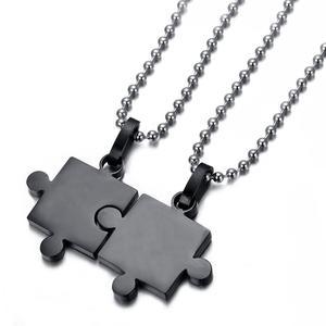 Puzzle couple necklace