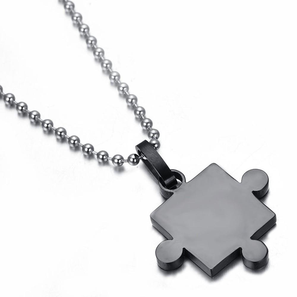 Puzzle couple necklace