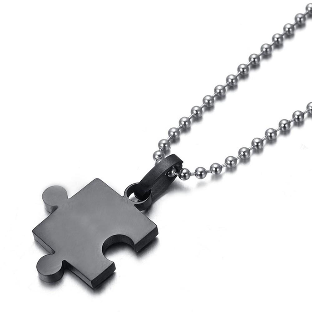 Puzzle couple necklace