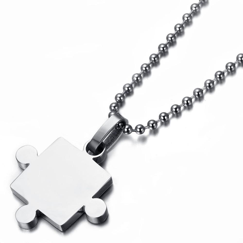 Puzzle couple necklace