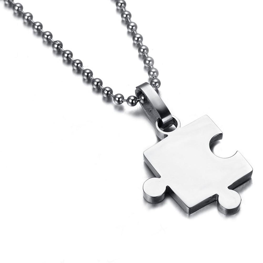 Puzzle couple necklace